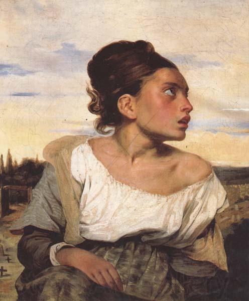 Eugene Delacroix Orphan Girl at the Cemetery (mk45) Norge oil painting art